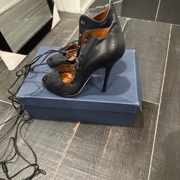 Malone souliers savannah capretto blue lace up heel size 37 - Picture 7 of 7